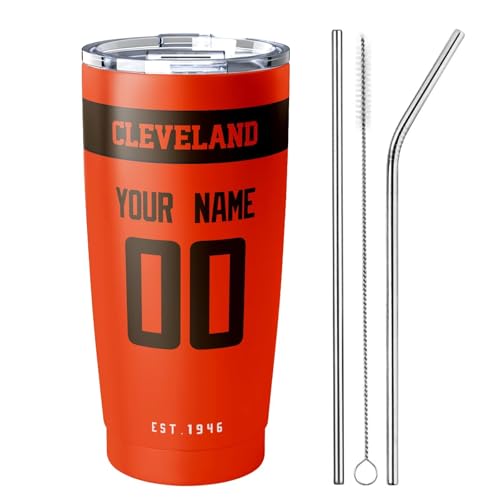 Image of ANTKING Cleveland Tumbler 20 oz Travel Coffee Cup Custom Name Number for Men Women Boy Gifts