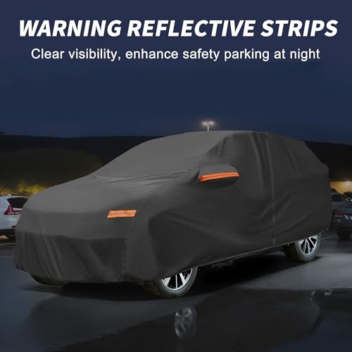X AUTOHAUX Car Cover Outdoor Waterproof Sun Rain Snow Hail Protection with Left Side Door Zipper 210D-PU for Ford Escape