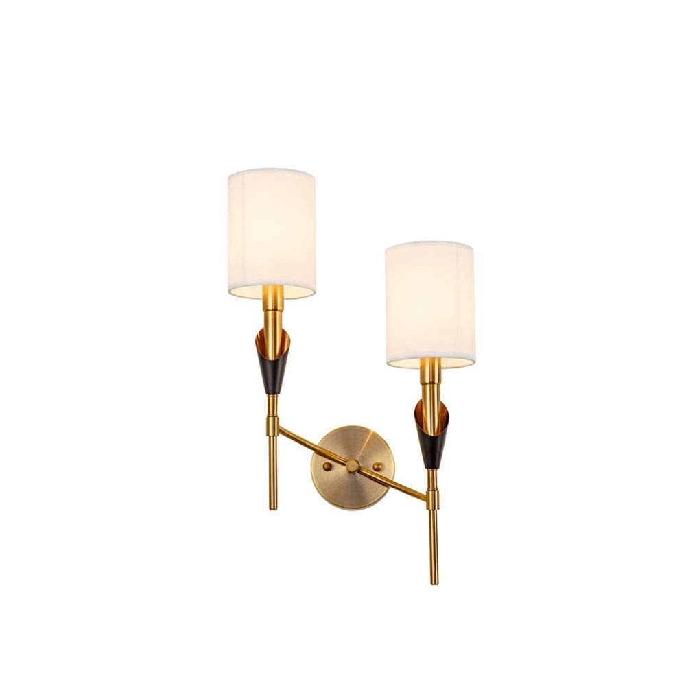 VDOQTLJT Wall Lamp Modern Wrought Iron Bedroom Bedside Simple Creative Living Room Aisle Staircase Double Head E14 Light for House Villa Bar Restaurants