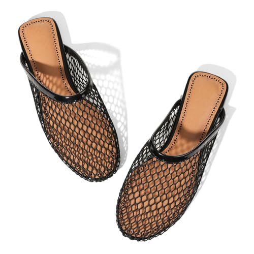 Women's Mesh Mules Breathable Slip-On Net Flats Lightweight Mesh Ballet Flats for Women for Casual Or Indoor Wear3