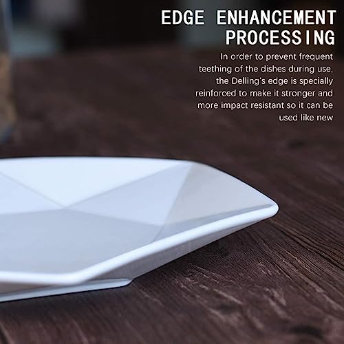 Delling 8452807954 11'' White Dinner Plates Set, Star - Geometric Serving Platter thumb #3
