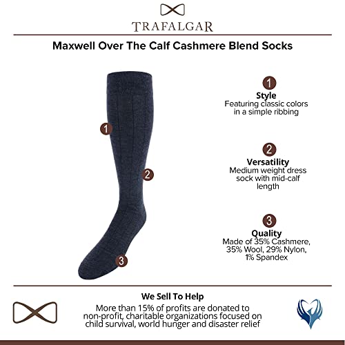 Trafalgar Men's Maxwell Over The Calf Cashmere Blend Socks2