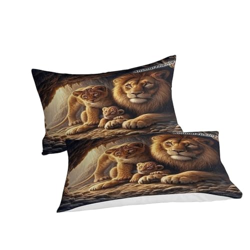 Housse de couette lion à fermeture éclair microfibre thermorégulatrice - 3