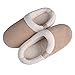 Vagasi Pantoufles Hiver Femmes Hommes Chausson en Mousse à Mémoire de Chaleur en Peluche Confortable Antidérapantes Pour l'intérieur et l'extérieur, Beige 36-37