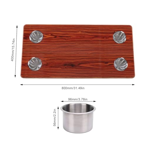 Mesa para RV de 31,5x15,75 pulgadas con panel de escritorio rectangular y portavasos 7