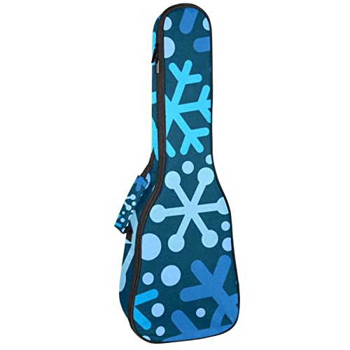 Sac de transport ukulélé ténor et soprano étanche bleu à flocons