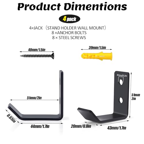 Cric de levage encombrant ? Solution avec le lot de 4 supports muraux - 3