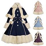 Vestido femenino de rendimiento punk renacentista retro para mujer, Vestido de princesa de manga acampanada de color sólido de estilo retro medieval para mujer, Vestido de cosplay de Halloween de Lady Witch, Vestido de manga larga de retazos de encaje a cuadros de talla grande para mujer, Vestido retro medieval de manga larga para mujer, Disfraz Lolita para Mujer, Capa Vestido de Lolita Vestido de princesa con manga de trompeta de color sólido de estilo retro Medieval Cosplay Halloween