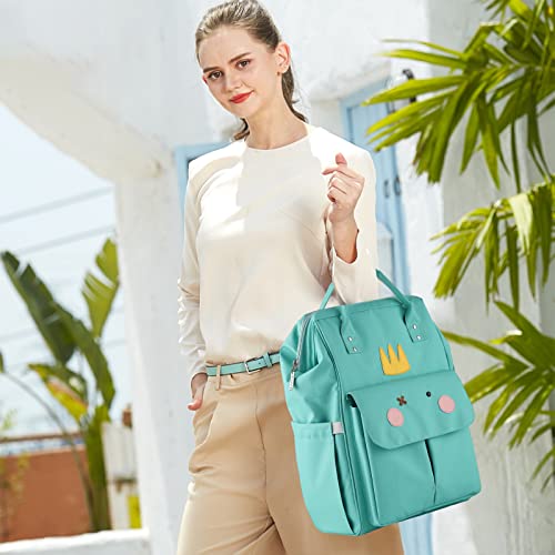 SONARIN Stylish Large Capacity Baby Changing Bag Backpack,Multifunctional Waterproof Travel Diaper Bag Nappy Changing Bag with Changing Mat & Stroller Straps for Mom & Dad(Green) - Image 2