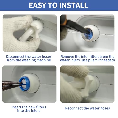 20-Pack Universal Washing Machine Water Inlet Valve Filter Screens, Stainless Steel Mesh Washer Hose Filters Replacement Repair Kit for Automatic Washing Machine Parts