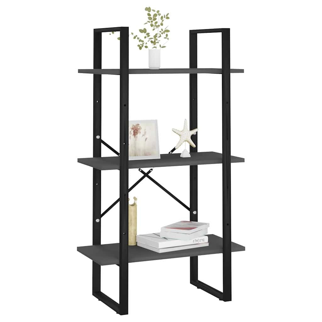 Regał magazynowy szary, 60 x 30 x 105 cm, z materiału drewnopochodnego, stojak metalowy, wszechstronny, do salonu, biura, pokoju dziecięcego, piwnicy, warsztatu, magazynu, przechowywania