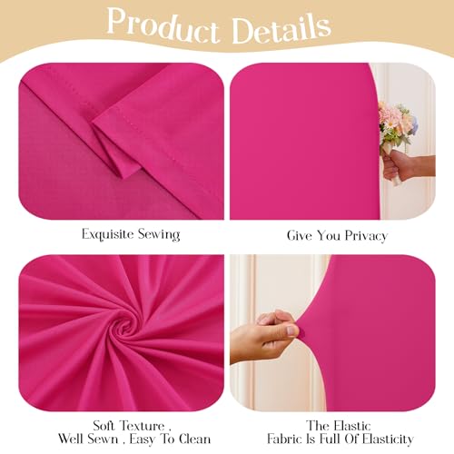 Image of Hot Pink Arch Backdrop Cover for Wedding, 7.2FT 6FT Set of 2 Stretchy Spandex Fitted Arch Stand Cover for Baby Shower, Birthday Party Decor, Chiara Backdrop Cover with Double-Sided Design