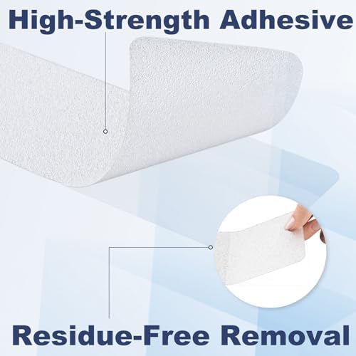 Gecork XXL Bathtub Non Slip Stickers with Strong Adhesive, Widen & Invisible Anti Slip Shower Strips with Scraper for Bath Tub, Shower Floor, Stairs,14 PCS — view 3