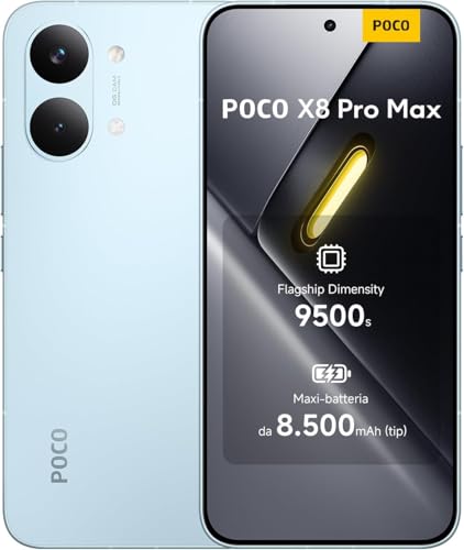 Image of XIAOMI Poco X8 PRO MAX 5G Ai (Compatible with Tmobile Mint Tello & Global) (512GB + 12GB) 6.83 inch 50MP Gamers Phone NFC Dual sim Unlocked Model 2602BPC18G Liberado (Blue) | Ultra-bright AMOLED display, 50MP Light Fusion 600 OIS camera, 1 year extra warranty, charger not included