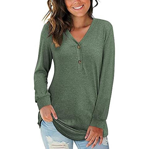 AUSELILY Camiseta de Manga Larga para Mujer Cover