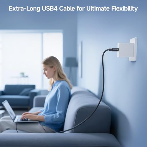 Image of Cable Matters 20Gbps Long USB4 Cable, 9.8ft | [8K@30Hz / 4K@120Hz Video, 240W Charging, 20Gbps Data Transfer] USB 4 Cable Compatible with Thunderbolt 4, MacBook, XPS