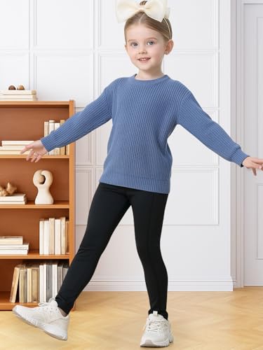 BALAYSIER Sportleggings Mädchen Lang mit Tasche Mädchen Yogahose Lang Elastische Hochtailliert Sporthose Kinder für Gymnastik Yoga Alltag(Schwarz,150)