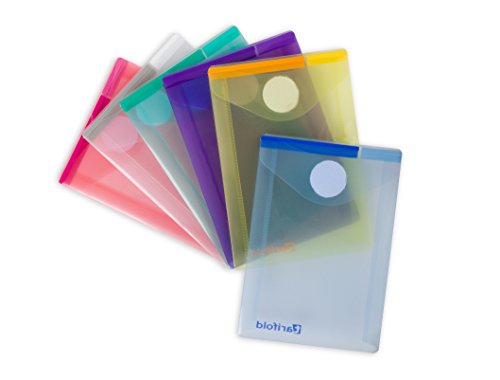 Tarifold Es 510219- Pack 6 Carpetas Sobres plástico A7 con cierre velcro, colores surtidos Cover