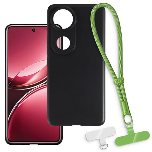 OAGELIM 2-in-1�ی�P�[�X�ƃ��X�g�X�g���b�v Vivo V50e 5G V2428 �Ƃ̌݊������� ���O���\�ȃ��j���[�h�t���d�b�J�o�[�A����~�ߕ����h�~�O���b�v�n���h�� (�u���b�N + �O���[��)