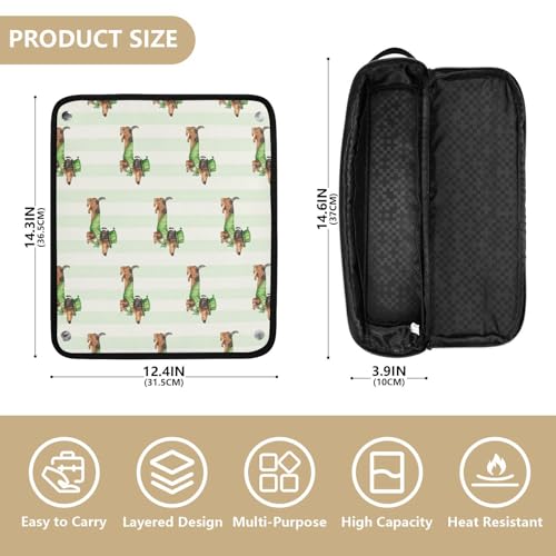 Estuche de viaje 2 en 1 para planchas y rizadores de cabello con piso resistente al calor y cierre con cremallera, grande para herramientas calientes y estilizadores miniatura 4