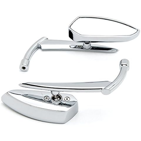 OKSTNO Chrome Grim Reaper Universal Custom Motorcycle Cruiser Mirrors - Free Adapters Rear View Mirrors Pair Cover