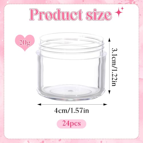 RONRONS 24 Pack Pink Rose Flower Shaped Empty Cream Jars, Clear Leak-Proof Plastic Cosmetic Containers with Lids for Makeup, Nail Polish, Bulk Wholesale for Small Business2
