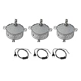 CHANCS Elektromotor Getriebe Synchro Motor TYC-50 220V 2.5-3RPM Plattenspielermotor Mit Netzkabel Schalter Steckerverlängerung 1.8m Länge Lampe 3PCS