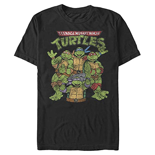 T-shirt Tortues Ninja coton noir 4XL coupe tall de qualité supérieure