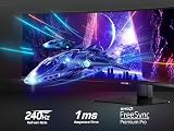 Samsung Ecran PC Odyssey G9 49’’ 240Hz, 1ms, Dalle VA Incurvée 1000R, Résolution DWQHD : 5120 x 1440, 2500:1, AMD FreeSync Premium Pro, Auto Source Switch +, Pied Ajustable, DisplayPort,LS49CG954EUXEN - 6