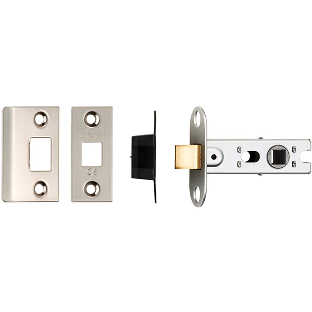 64Mm Tubular Mortice Door Latch Bolt Through Square Forends Satin Nickel 5056492561715