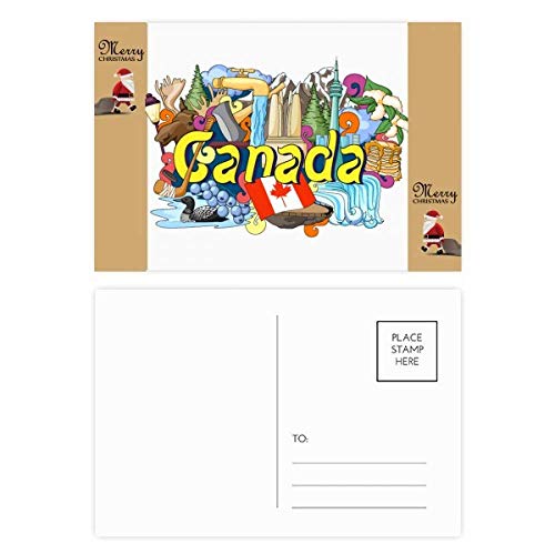 Carte postale de remerciement Canada lot de 20 pour invités de mariage et fêtes