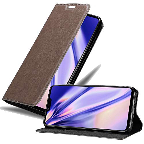 Cadorabo Hülle kompatibel mit LG G8 ThinQ aus Premium Kunst Leder Flip Klappbare Stoßfeste Magnetische [Standfunktion] [Kartenfächern] Cover Hülle für LG G8 ThinQ Tasche in Braun
