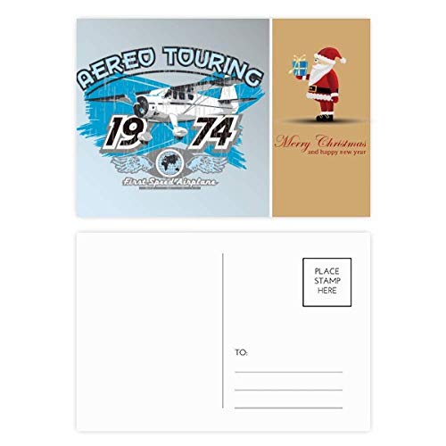 Cartes postales Père Noël 1974 Avion Aereo Touring correspondance vintage et philatélie Noël