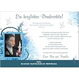 Unser-Festtag Dankeskarten zur Kommunion, für Jungen, mit Spruch, schönes modernes Kringelmuster, Wunschtext ist änderbar, mit oder ohne Foto, DIY, verschiedene Größen möglich DIN A6, DIN A5, B6