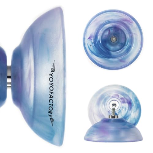 YoYo Factory Flight Offstring JoJo – Leerlauf JoJo mit Kugellager – Für JoJo Kinder ab 8 Jahren – Perfekt für Anfänger und Profi Yoyo Spieler – Hochwertiges Spielzeug und Fidget Toy - Blau / Violett