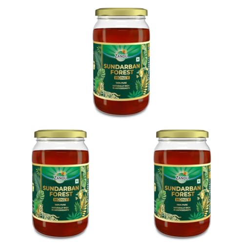 Image of Zandu Sundarban Forest Honey 500g | 100% Pure & Pollen Rich Mangrove Honey | Signature Taste | No Sugar Adulteration | Antioxidant-Rich (Pack of 3)