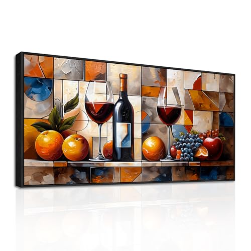 Tableau decoration murale grand format vintage pour cuisine et salon 60x120 cm