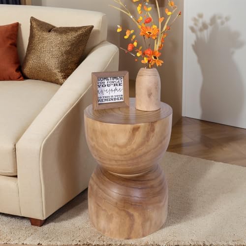 Solid Wood Tree Stump Table Wooden Side Table End Table Plant Sto...