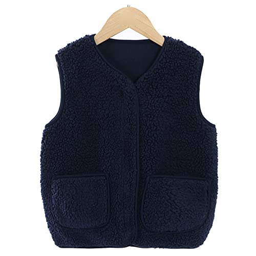 Toddler Baby Boy Girl Solid Color Sleeveless V Collar Vest Jacket with Pockets Baby Fall Winter Warm2