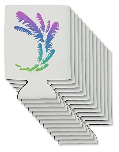 TooLoud Tropical Feathers Can/Bottle Insulator Coolers - 12 Pieces