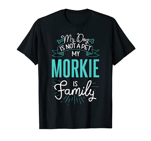 Cute Morkie Design Family Dog Giftn T-Shirt, Black