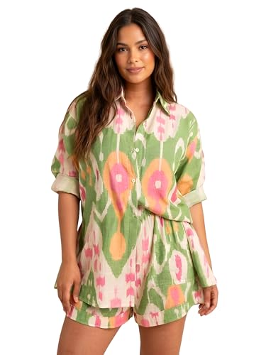 Image of Leriya Fashion Western Summer Co ord Set for Women Stylish | Western Pajama Set & Night Suit Travel Outfit | Casual Boho & Night Dress | Printed Pyjama Set for Goa Vacations Beach Outfits
