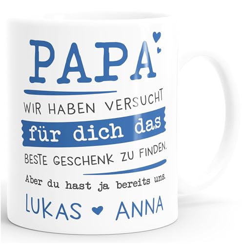 SpecialMe® Tasse personalisiertes Geschenk Spruch Papa/Mama/Oma/Opa Wir habe versucht für dich das beste Geschenk zu finden... anpassbare Namen Weiss Keramik-Tasse