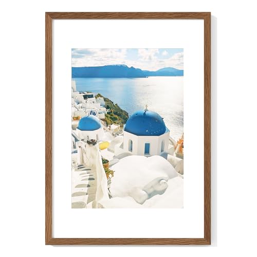 Axeman A2 Picture frame with mat for A3, Solid Oak Wood Document Frame, Walnut