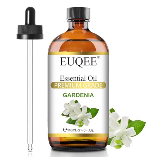 EUQEE 118ml Gardenia Essential Oil Premium Grade Aromatherapy Oil Great for Diffuser DIY Soap Candle Making Skin Care Natural Gardenia Oil Floral Aroma for Mood (4Fl. OZ)