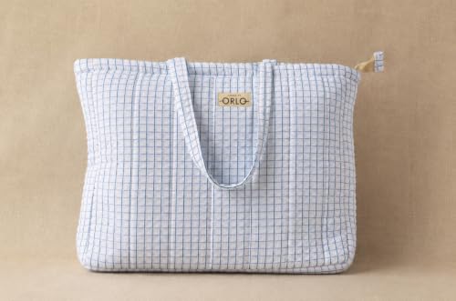 Image of Premium Cotton Waffle Quilted Tote Bag, Large Spacious Handbag for College, Office, Work, Travel, Shopping & Daily Use