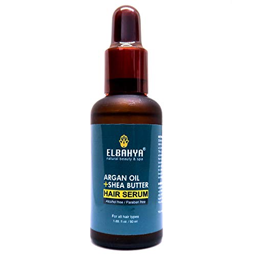 Elbahya Natural Hair Repair Serum - Curly Treatment for Damaged Hair with Moroccan Argan Oil and Shea Butter Serum, for all Hair Types