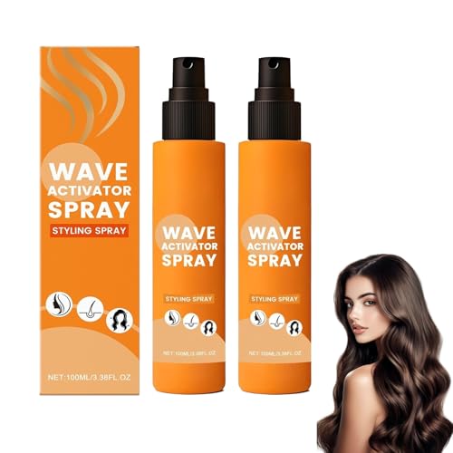 2 unidades de spray de estilismo, activador de ondas, rizos definidos y sujeción natural para cabello ondulado a rizado, para volumen de mujeres y hombres en eventos, fiestas de viaje, peinados de