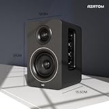 AZATOM Bookshelf Speakers 60W | Bluetooth | 3” Carbon Fibre Drivers & Silk Tweeters | 24bit DAC Built-in | Perfect for Computer Gaming, Vinyl Turntable, HiFi, Home Theatre Equinox M3 (Black) - Image 8