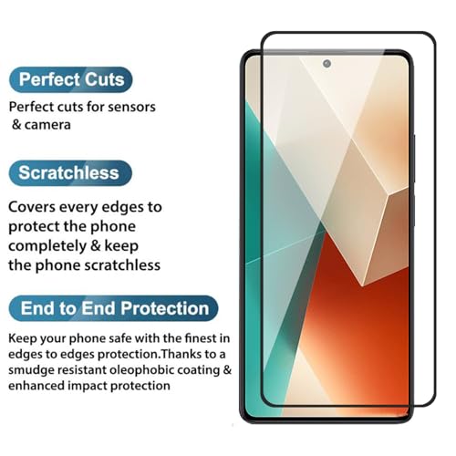 Image of POPIO Military-Grade Gorilla Tempered Glass for Redmi Note 13 / Redmi Note 13 Pro | 9H Hardness, Edge-to-Edge, Bubble-Free